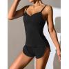 imageEkouaer Women Pajamas Set Cami Sleepwear Lingerie V Neck Soft PJS Set with Shorts SXXLBlack