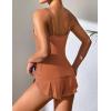 imageEkouaer Women Pajamas Set Cami Sleepwear Lingerie V Neck Soft PJS Set with Shorts SXXLCaramel