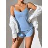 imageEkouaer Women Pajamas Set Cami Sleepwear Lingerie V Neck Soft PJS Set with Shorts SXXLLight Blue