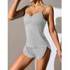 imageEkouaer Women Pajamas Set Cami Sleepwear Lingerie V Neck Soft PJS Set with Shorts SXXLLight Grey