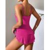 imageEkouaer Women Pajamas Set Cami Sleepwear Lingerie V Neck Soft PJS Set with Shorts SXXLRose Red