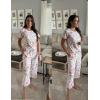 imageEkouaer Womens Pajamas Set Short Sleeve Top With Capri Pants Pjs Lounge ampamp Sleepwear Set SXXL01 WhitePink Floral