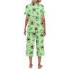 imageEkouaer Womens Pajamas Set Short Sleeve Top With Capri Pants Pjs Lounge ampamp Sleepwear Set SXXLAvocado GreenLeaf
