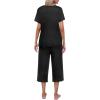 imageEkouaer Womens Pajamas Set Short Sleeve Top With Capri Pants Pjs Lounge ampamp Sleepwear Set SXXLBlack