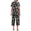 imageEkouaer Womens Pajamas Set Short Sleeve Top With Capri Pants Pjs Lounge ampamp Sleepwear Set SXXLBlackPink Flower