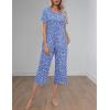 imageEkouaer Womens Pajamas Set Short Sleeve Top With Capri Pants Pjs Lounge ampamp Sleepwear Set SXXLBlueWhite Pot