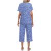 imageEkouaer Womens Pajamas Set Short Sleeve Top With Capri Pants Pjs Lounge ampamp Sleepwear Set SXXLBlueWhite Pot