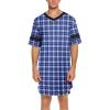 imageEkouaer Mens Nightshirt Comfy Nightwear BigampampTall V Neck Short Sleeve Soft Loose Pajama Sleep ShirtPattern 5
