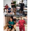 imageEkouaer Men Silk Pajamas Set 2 Piece Pjs Soft Satin Sleepwear Shorts Button Down Tops Loungewear with PocketsBlack