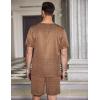 imageEkouaer Men Silk Pajamas Set 2 Piece Pjs Soft Satin Sleepwear Shorts Button Down Tops Loungewear with PocketsGold Geometric