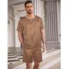 imageEkouaer Men Silk Pajamas Set 2 Piece Pjs Soft Satin Sleepwear Shorts Button Down Tops Loungewear with PocketsGold Geometric