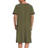 imageEkouaer Mens Nightshirt Nightwear Comfy BigampampTall Short Sleeve Henley Sleep ShirtArmy Green