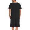 imageEkouaer Mens Nightshirt Nightwear Comfy BigampampTall Short Sleeve Henley Sleep ShirtBlack