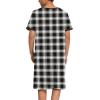 imageEkouaer Mens Nightshirt Nightwear Comfy BigampampTall Short Sleeve Henley Sleep ShirtBlack Plaid