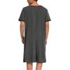 imageEkouaer Mens Nightshirt Nightwear Comfy BigampampTall Short Sleeve Henley Sleep ShirtDark Grey