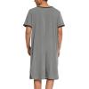 imageEkouaer Mens Nightshirt Nightwear Comfy BigampampTall Short Sleeve Henley Sleep ShirtGrey