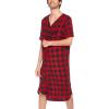 imageEkouaer Mens Nightshirt Nightwear Comfy BigampampTall Short Sleeve Henley Sleep ShirtPart1