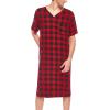 imageEkouaer Mens Nightshirt Nightwear Comfy BigampampTall Short Sleeve Henley Sleep ShirtPart1