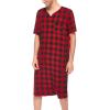 imageEkouaer Mens Nightshirt Nightwear Comfy BigampampTall Short Sleeve Henley Sleep ShirtPart1