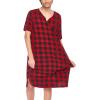 imageEkouaer Mens Nightshirt Nightwear Comfy BigampampTall Short Sleeve Henley Sleep ShirtPart1