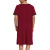 imageEkouaer Mens Nightshirt Nightwear Comfy BigampampTall Short Sleeve Henley Sleep ShirtWine Red