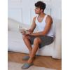 imageEkouaer Mens Pajama Shorts Soft Comfy Sleep Bottoms 2 Pack Casual Lounge Sleepwear Pants with PocketsDark Gray Navy Blue