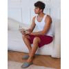 imageEkouaer Mens Pajama Shorts Soft Comfy Sleep Bottoms 2 Pack Casual Lounge Sleepwear Pants with PocketsWine Redcobalt Blue