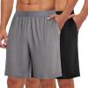 imageEkouaer Mens Pajama Shorts Soft Comfy Sleep Bottoms 2 Pack Casual Lounge Sleepwear Pants with PocketsBlacklight Gray