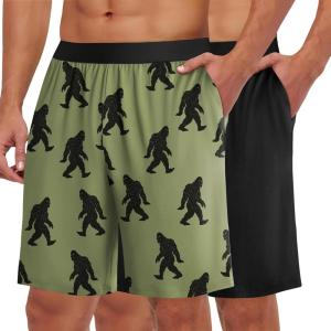 imageEkouaer Mens Pajama Shorts Soft Comfy Sleep Bottoms 2 Pack Casual Lounge Sleepwear Pants with PocketsBigfootblack