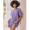 imageEkouaer 3 Pack Womens Tshirt Nightgown Waffle Knit Short Sleeve Sleepshirts Casual Cover Ups SXXXLSet 9