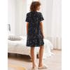 imageEkouaer Nightgowns for Women Button Down Pajamas Tops Short Sleeve Sleepwear VNeck Sleepwear S3XLBlack Star