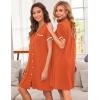 imageEkouaer Nightgowns for Women Button Down Pajamas Tops Short Sleeve Sleepwear VNeck Sleepwear S3XLCaramel