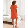 imageEkouaer Nightgowns for Women Button Down Pajamas Tops Short Sleeve Sleepwear VNeck Sleepwear S3XLCaramel