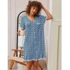 imageEkouaer Nightgowns for Women Button Down Pajamas Tops Short Sleeve Sleepwear VNeck Sleepwear S3XLEthnic Print