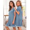 imageEkouaer Nightgowns for Women Button Down Pajamas Tops Short Sleeve Sleepwear VNeck Sleepwear S3XLEthnic Print