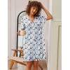 imageEkouaer Nightgowns for Women Button Down Pajamas Tops Short Sleeve Sleepwear VNeck Sleepwear S3XLFlower