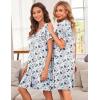 imageEkouaer Nightgowns for Women Button Down Pajamas Tops Short Sleeve Sleepwear VNeck Sleepwear S3XLFlower