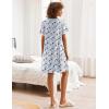 imageEkouaer Nightgowns for Women Button Down Pajamas Tops Short Sleeve Sleepwear VNeck Sleepwear S3XLFlower