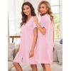 imageEkouaer Nightgowns for Women Button Down Pajamas Tops Short Sleeve Sleepwear VNeck Sleepwear S3XLMisty Rose