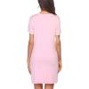 imageEkouaer Nightgowns for Women Button Down Pajamas Tops Short Sleeve Sleepwear VNeck Sleepwear S3XLMisty Rose