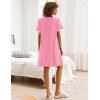 imageEkouaer Nightgowns for Women Button Down Pajamas Tops Short Sleeve Sleepwear VNeck Sleepwear S3XLPink