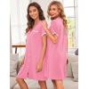 imageEkouaer Nightgowns for Women Button Down Pajamas Tops Short Sleeve Sleepwear VNeck Sleepwear S3XLPink