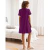 imageEkouaer Nightgowns for Women Button Down Pajamas Tops Short Sleeve Sleepwear VNeck Sleepwear S3XLPurple