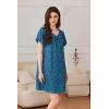 imageEkouaer Nightgowns for Women Short Sleeve Sleep Shirts Pleated Sleepdress Soft Sleepwear Victorian Ladies NightdressDog Footprints