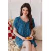 imageEkouaer Nightgowns for Women Short Sleeve Sleep Shirts Pleated Sleepdress Soft Sleepwear Victorian Ladies NightdressDog Footprints