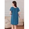 imageEkouaer Nightgowns for Women Short Sleeve Sleep Shirts Pleated Sleepdress Soft Sleepwear Victorian Ladies NightdressDog Footprints