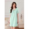 imageEkouaer Nightgowns for Women Short Sleeve Sleep Shirts Pleated Sleepdress Soft Sleepwear Victorian Ladies NightdressLight Green