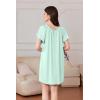 imageEkouaer Nightgowns for Women Short Sleeve Sleep Shirts Pleated Sleepdress Soft Sleepwear Victorian Ladies NightdressLight Green