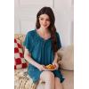 imageEkouaer Nightgowns for Women Short Sleeve Sleep Shirts Pleated Sleepdress Soft Sleepwear Victorian Ladies NightdressNavy Blue