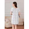 imageEkouaer Nightgowns for Women Short Sleeve Sleep Shirts Pleated Sleepdress Soft Sleepwear Victorian Ladies NightdressPurple Green Floral